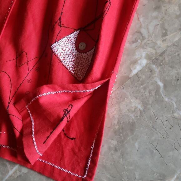 Vintage Ali Miles Stitched Embroidered Fashion Scene Long Sleeve Button Down - Picture 10 of 12